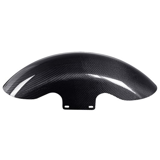 ADVANBLACK - '09-'13 Harley Touring - Carbon Fiber 19-inch Chopped Front Fender w/ Black Spacer Mounts - Image 4