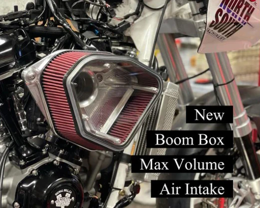 ALLOY ART  "BOOM BOX" MAX VOLUME M8 AIR CLEANER KIT (ALUMINUM BACKPLATE) - Image 3