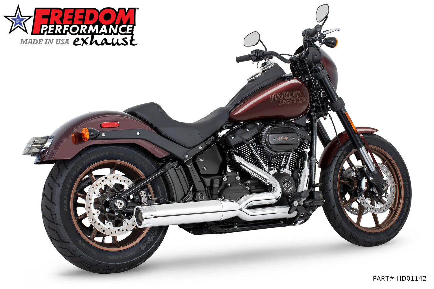 FREEDOM EXHAUST - SOFTAIL "SLIM-TIRE" 4" UNION 2-INTO-1 RIGHT-SIDE ONLY 2018-PRESENT - Image 14