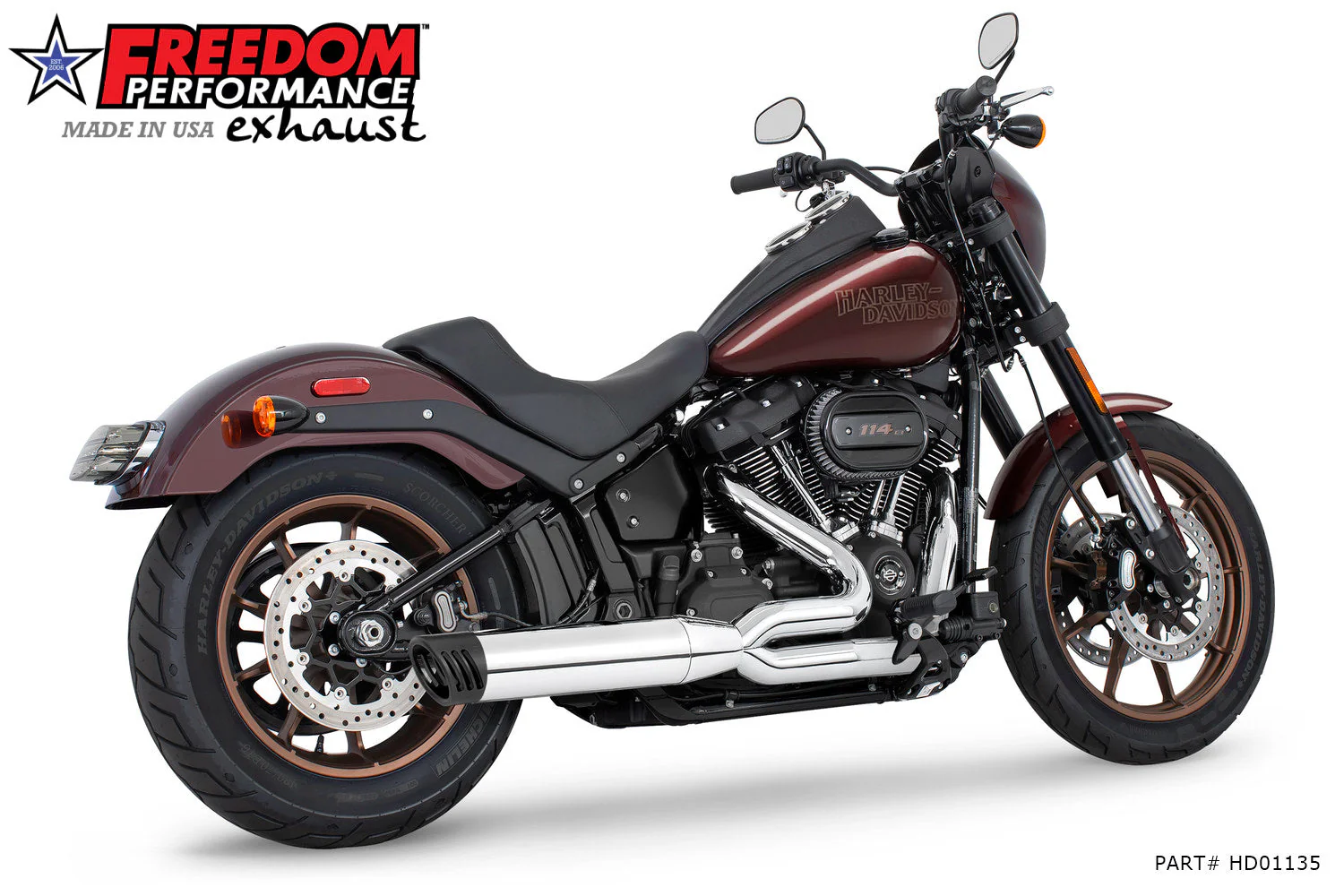 FREEDOM EXHAUST - SOFTAIL "SLIM-TIRE" 4" UNION 2-INTO-1 RIGHT-SIDE ONLY 2018-PRESENT - Image 24