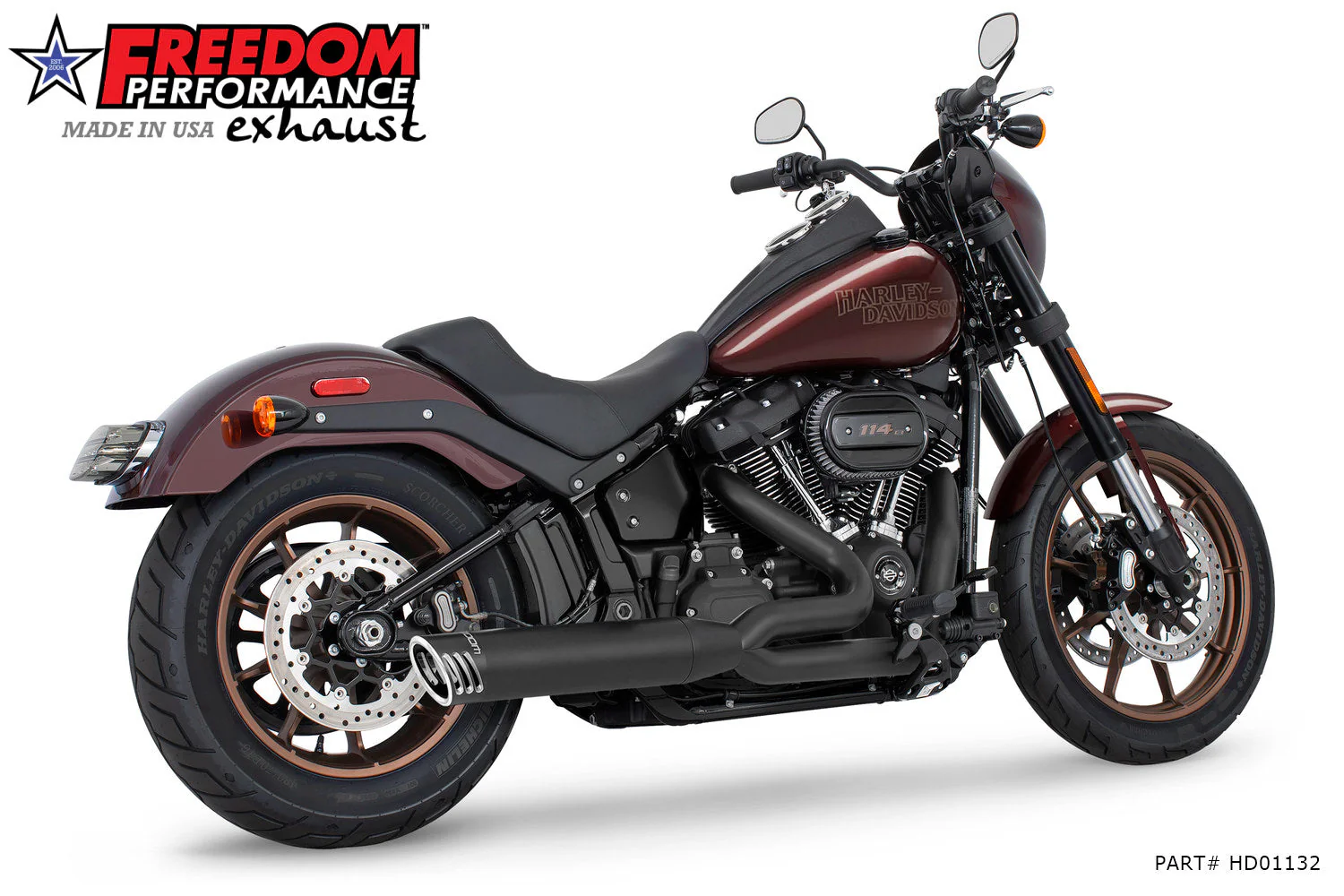 FREEDOM EXHAUST - SOFTAIL "SLIM-TIRE" 4" UNION 2-INTO-1 RIGHT-SIDE ONLY 2018-PRESENT - Image 4
