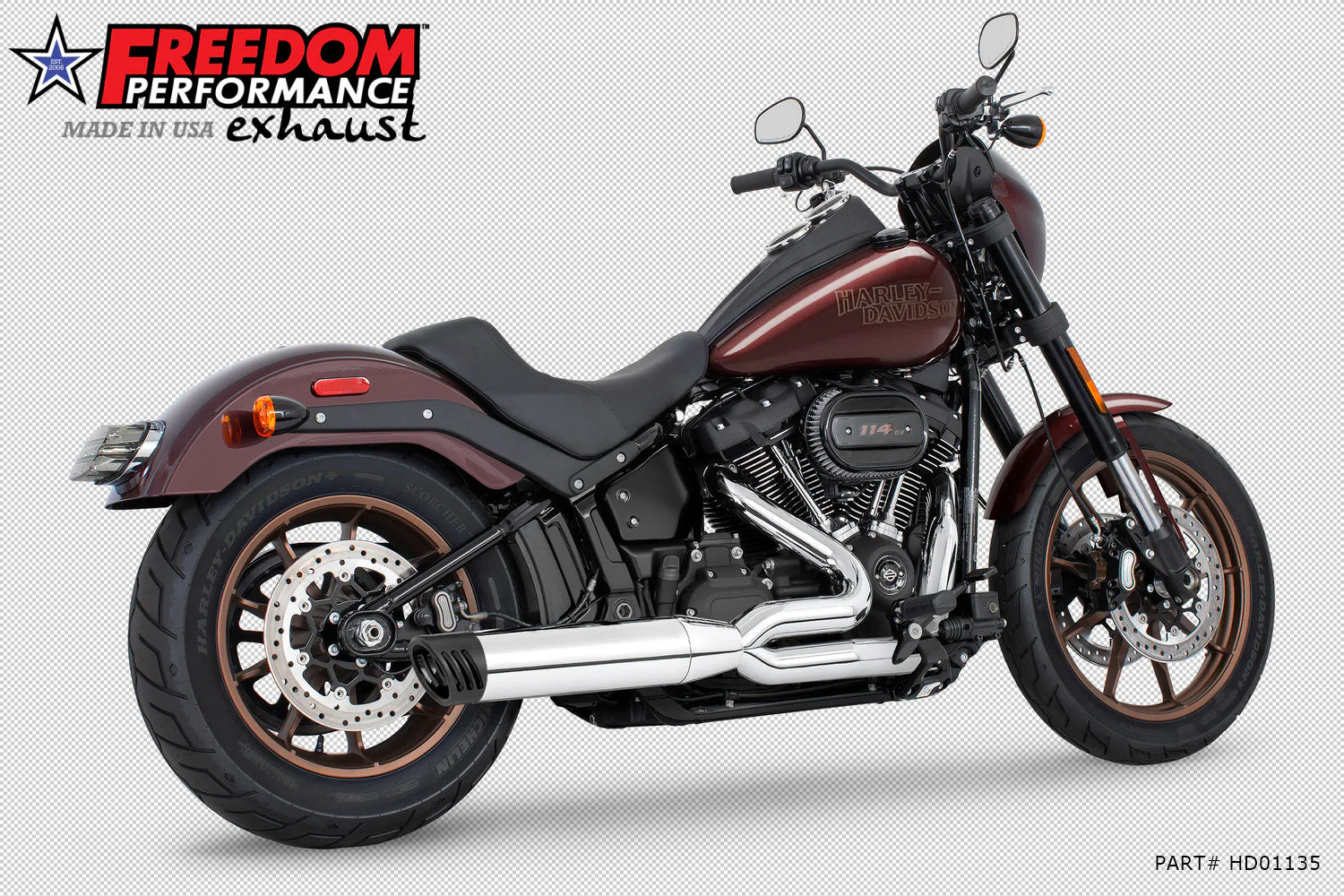 FREEDOM EXHAUST - SOFTAIL "SLIM-TIRE" 4" UNION 2-INTO-1 RIGHT-SIDE ONLY 2018-PRESENT - Image 7