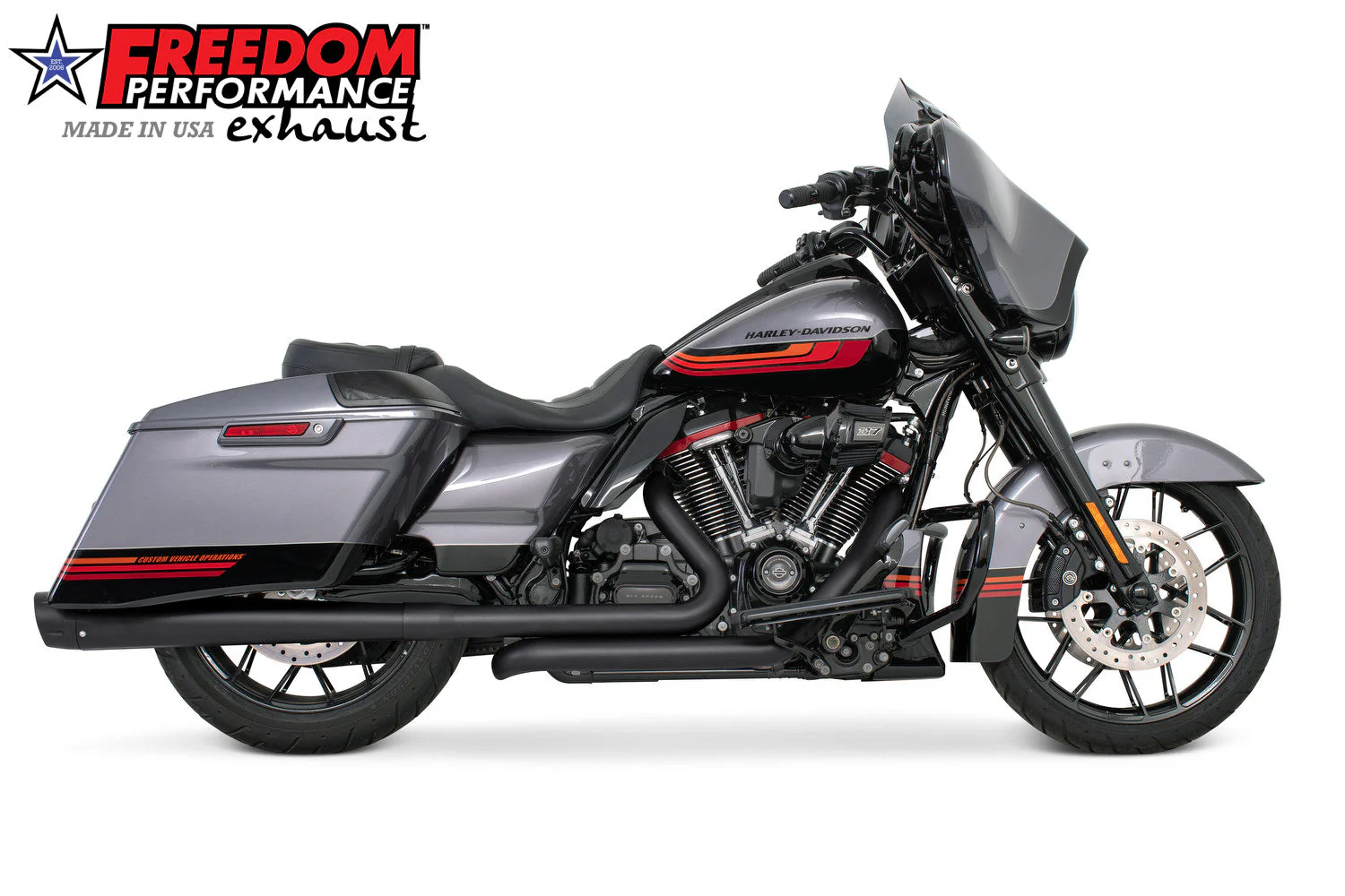 FREEDOM EXHAUST - TOURING/TRIKE AMERICAN OUTLAW & COMBAT FLUTED 4.5" MEGAPHONE SLIP-ONS - Image 27