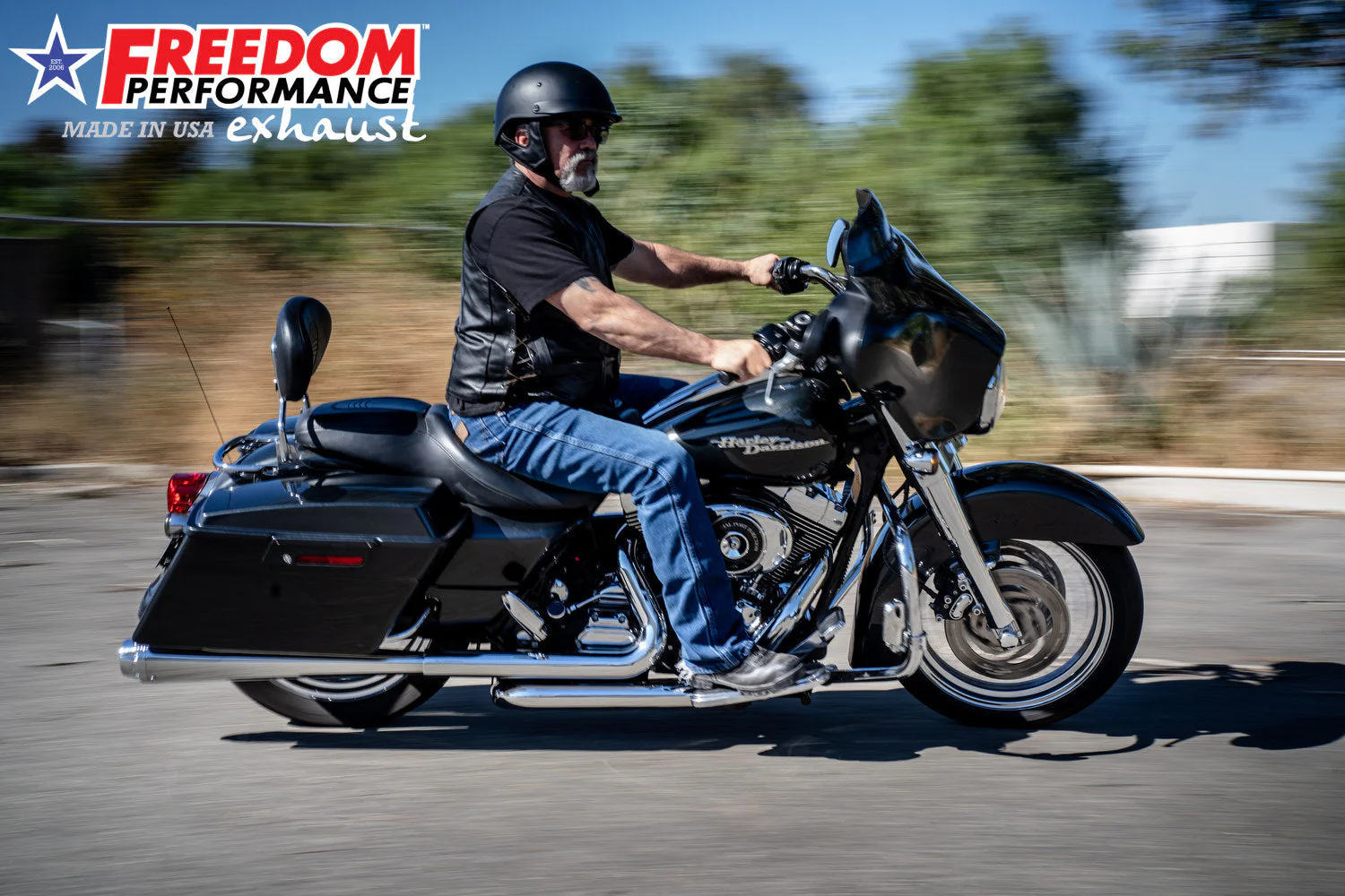 FREEDOM EXHAUST - TOURING/TRIKE AMERICAN OUTLAW & COMBAT FLUTED 4.5" MEGAPHONE SLIP-ONS - Image 32