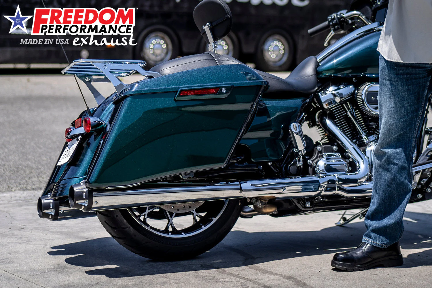 FREEDOM EXHAUST - TOURING/TRIKE AMERICAN OUTLAW & COMBAT FLUTED 4.5" MEGAPHONE SLIP-ONS - Image 35