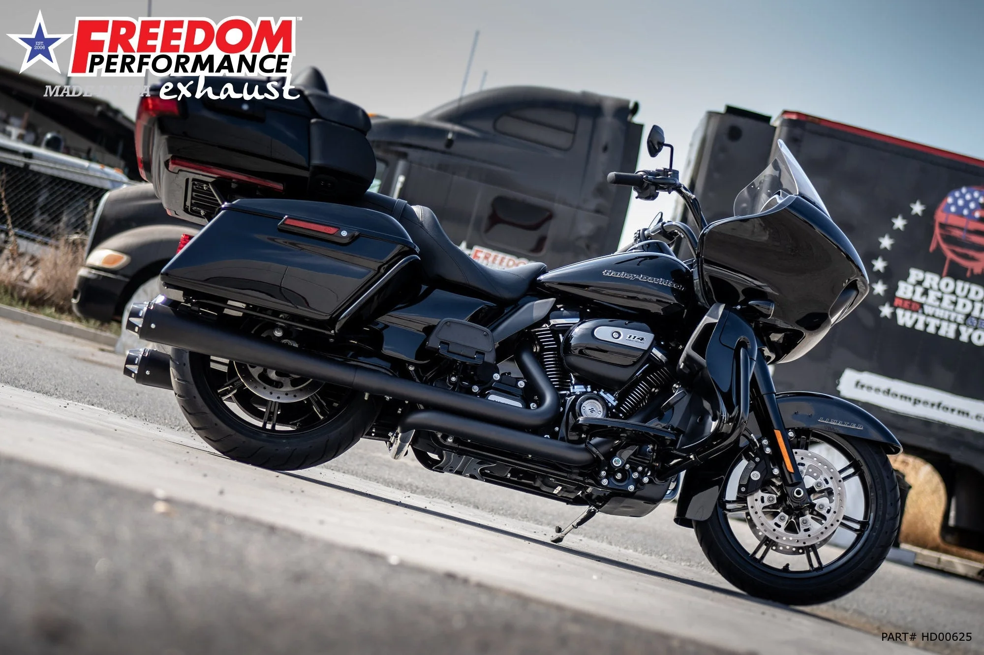 FREEDOM EXHAUST - TOURING/TRIKE AMERICAN OUTLAW & COMBAT FLUTED 4.5" MEGAPHONE SLIP-ONS - Image 37