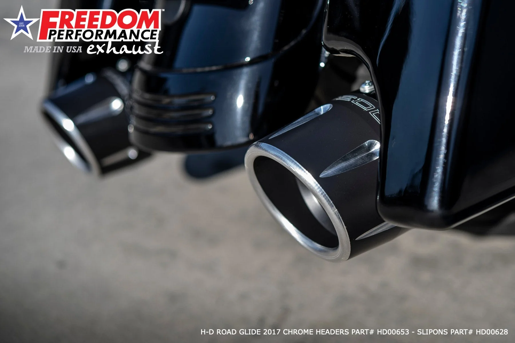 FREEDOM EXHAUST - TOURING/TRIKE AMERICAN OUTLAW & COMBAT FLUTED 4.5" MEGAPHONE SLIP-ONS - Image 44
