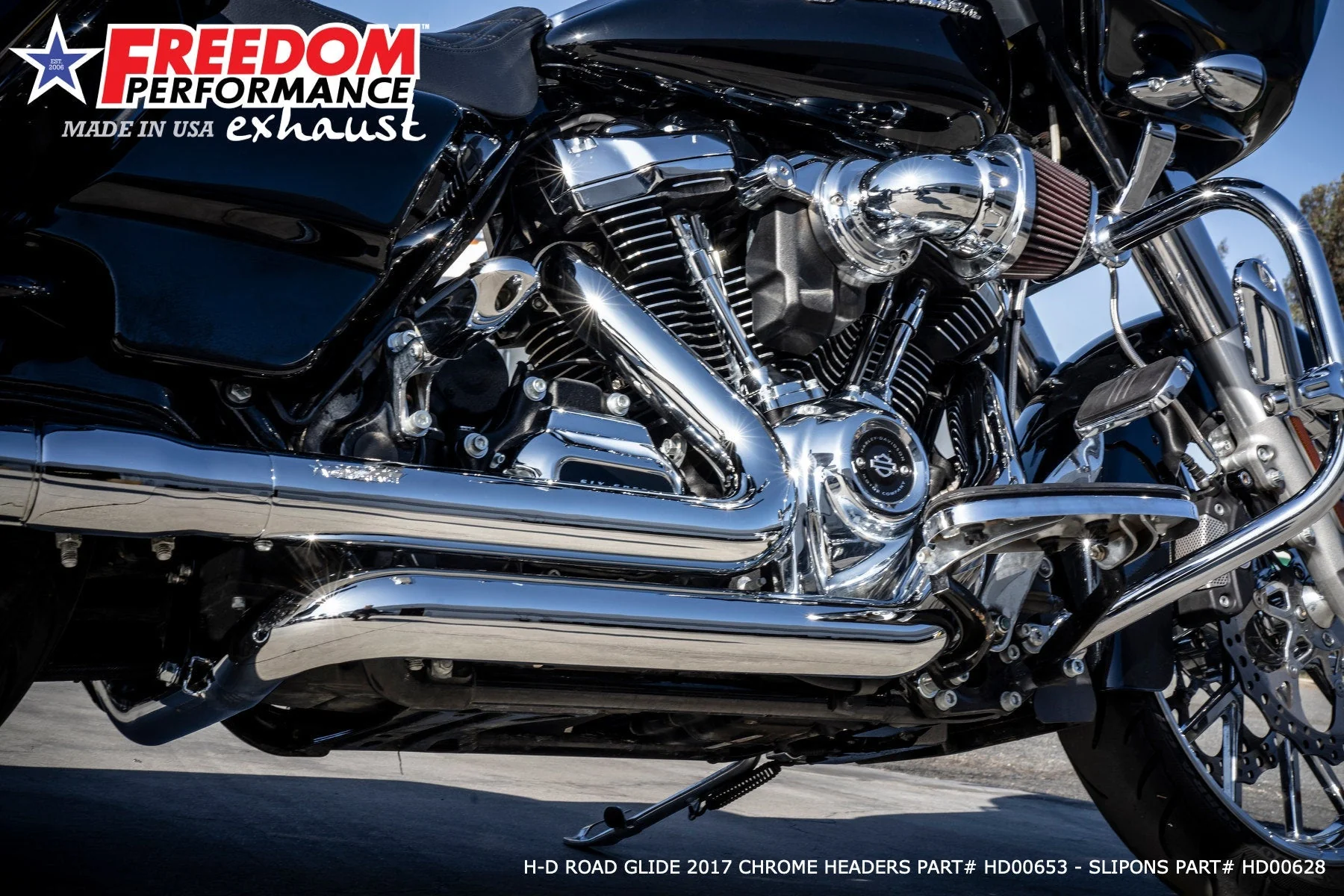 FREEDOM EXHAUST - TOURING/TRIKE AMERICAN OUTLAW & COMBAT FLUTED 4.5" MEGAPHONE SLIP-ONS - Image 46