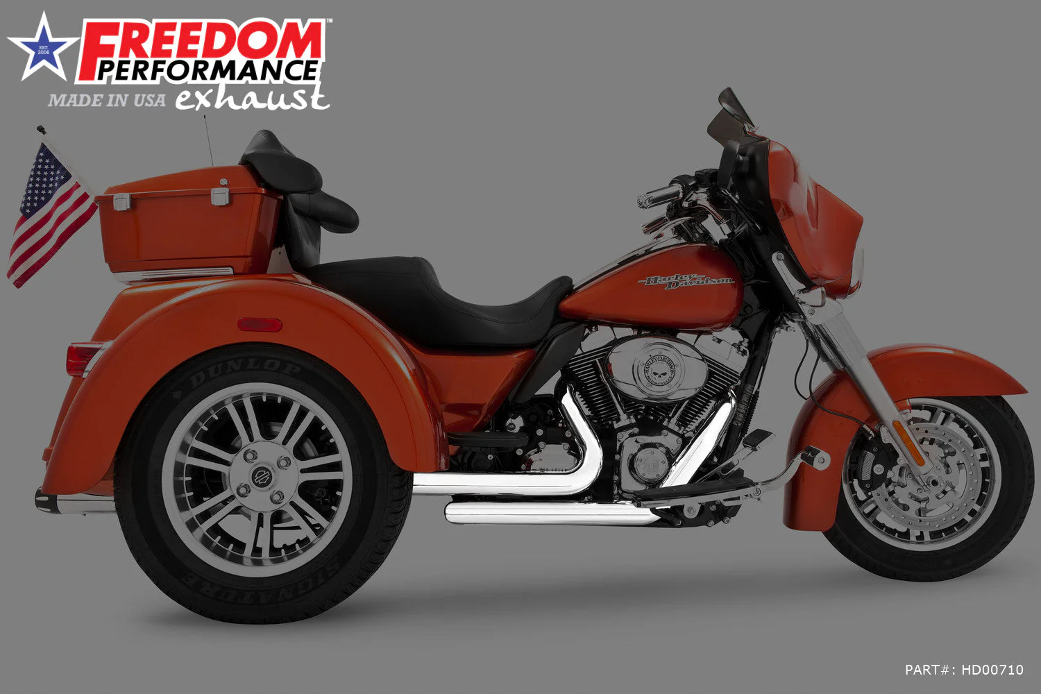 FREEDOM EXHAUST -  TRIKE/FREEWHEELER RIGHT SIDE TUCK & UNDER & CLASSIC TRUE-DUAL HEADERS - Image 5