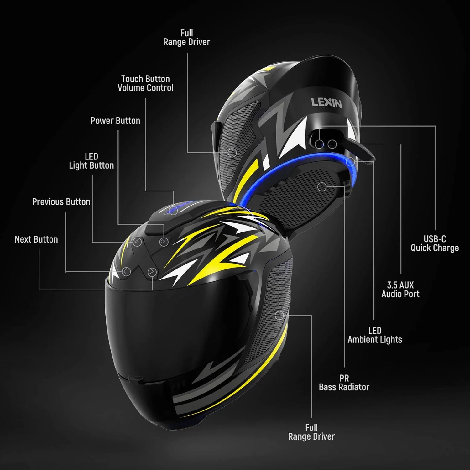 LEXIN HELMET  BLUETOOTH SPEAKER - Image 5