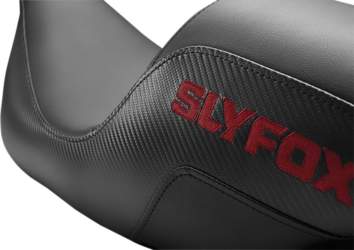 SADDLEMEN SLYFOX Seat - Step Up Pro Series - Burgundy Embroidery - Touring '08-'24 - Image 3
