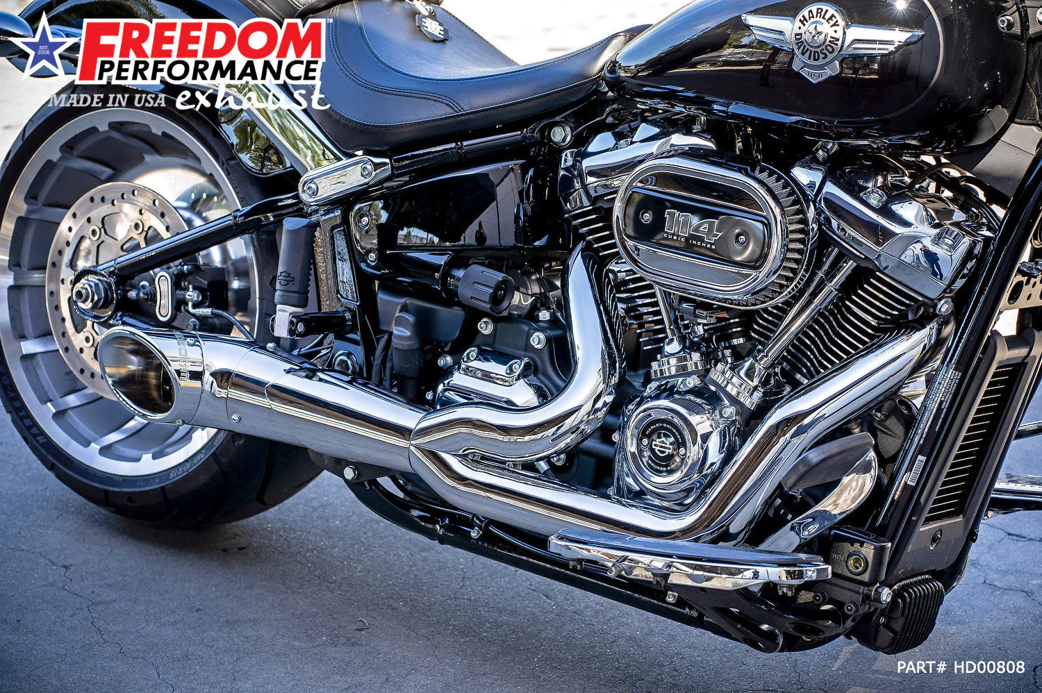 FREEDOM EXHAUST -  SOFTAIL 2-INTO-1 TURNOUT/SIDEDUMP BUNDLE - Image 12