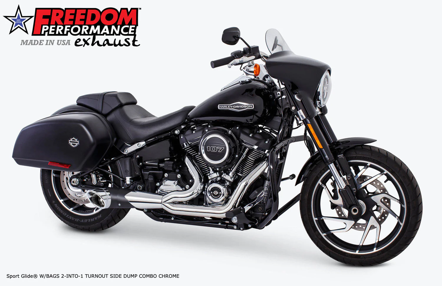 FREEDOM EXHAUST -  SOFTAIL 2-INTO-1 TURNOUT/SIDEDUMP BUNDLE - Image 8