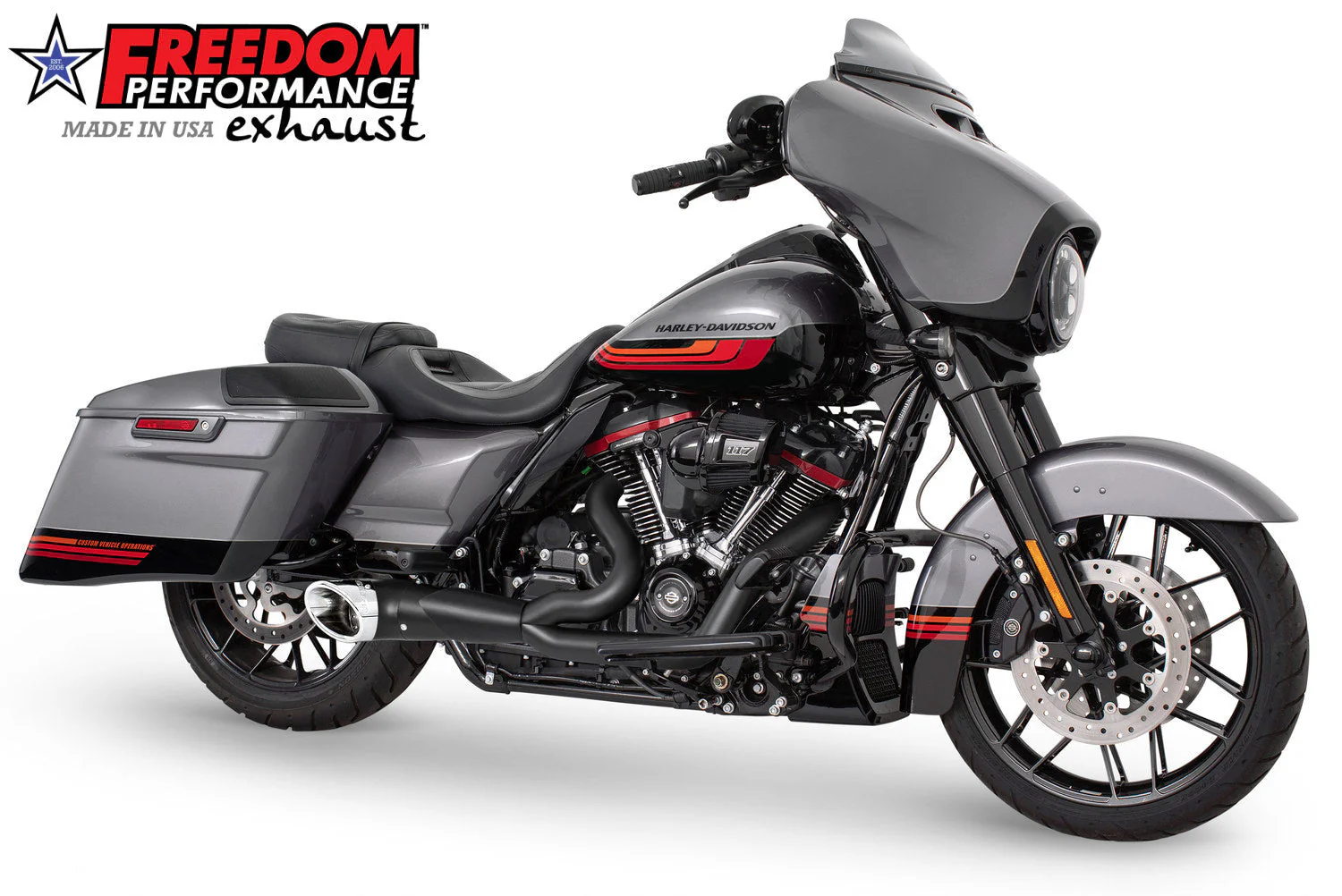FREEDOM EXHAUST - TOURING 2-INTO-1 TURNOUT/SIDEDUMP FULL SYSTEM BUNDLE - Image 14