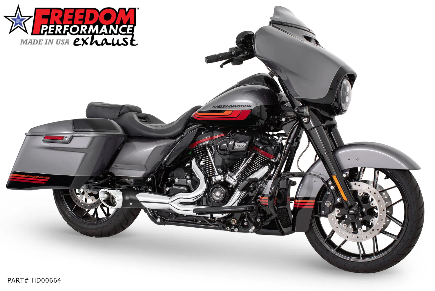 FREEDOM EXHAUST - TOURING 2-INTO-1 TURNOUT/SIDEDUMP FULL SYSTEM BUNDLE - Image 16