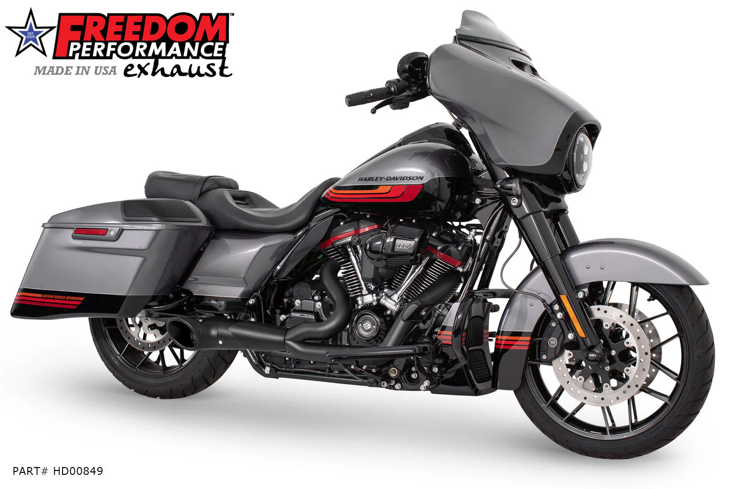 FREEDOM EXHAUST - TOURING 2-INTO-1 TURNOUT/SIDEDUMP FULL SYSTEM BUNDLE - Image 21