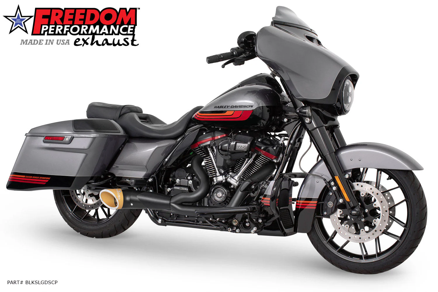 FREEDOM EXHAUST - TOURING 2-INTO-1 TURNOUT/SIDEDUMP FULL SYSTEM BUNDLE - Image 23