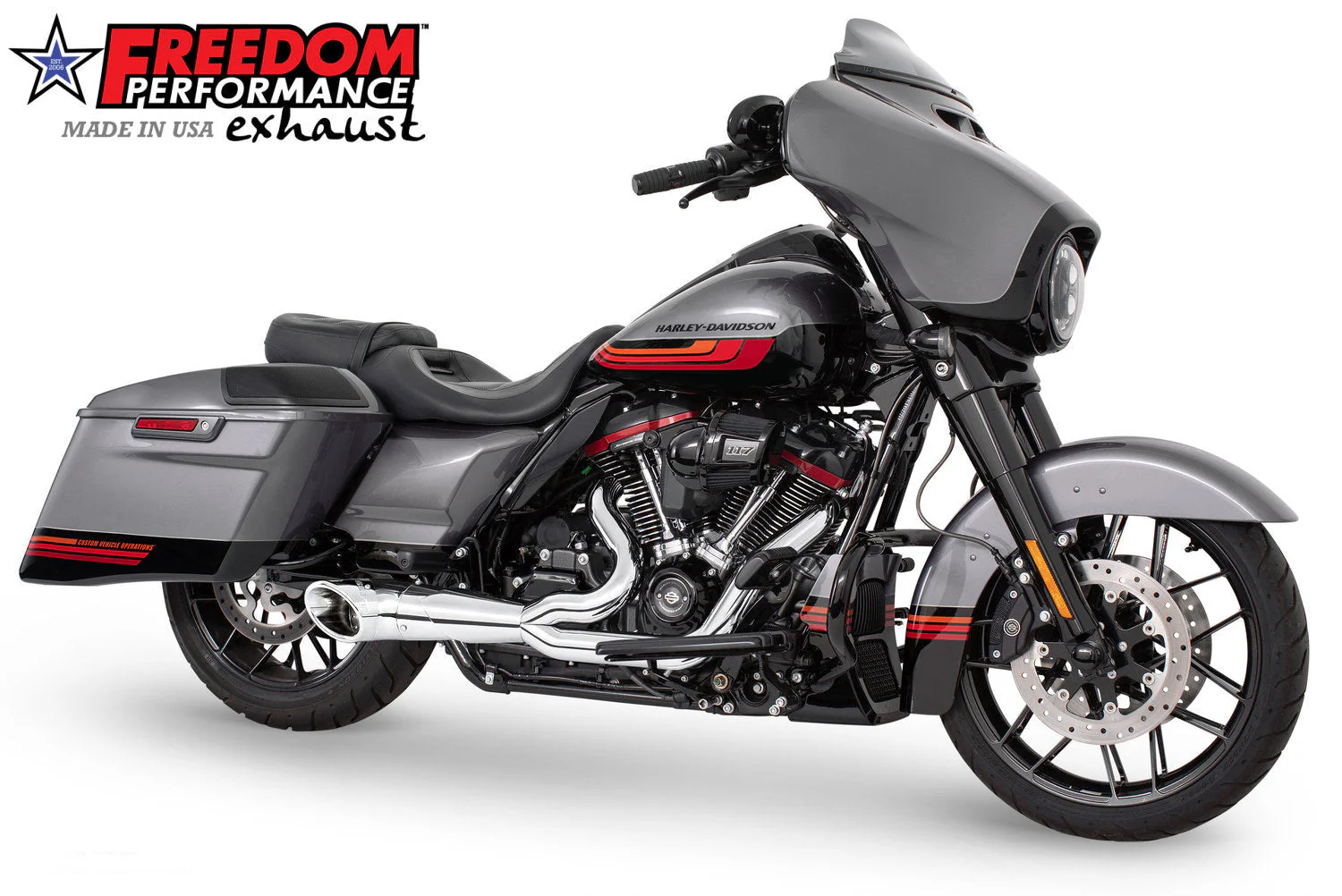 FREEDOM EXHAUST - TOURING 2-INTO-1 TURNOUT/SIDEDUMP FULL SYSTEM BUNDLE - Image 3