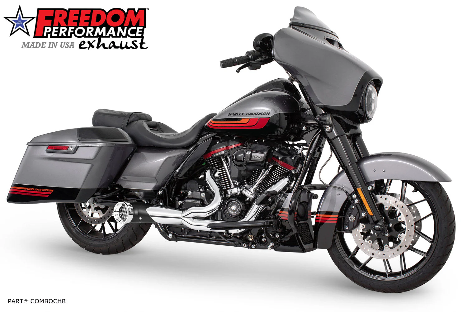 FREEDOM EXHAUST - TOURING 2-INTO-1 TURNOUT/SIDEDUMP FULL SYSTEM BUNDLE - Image 35